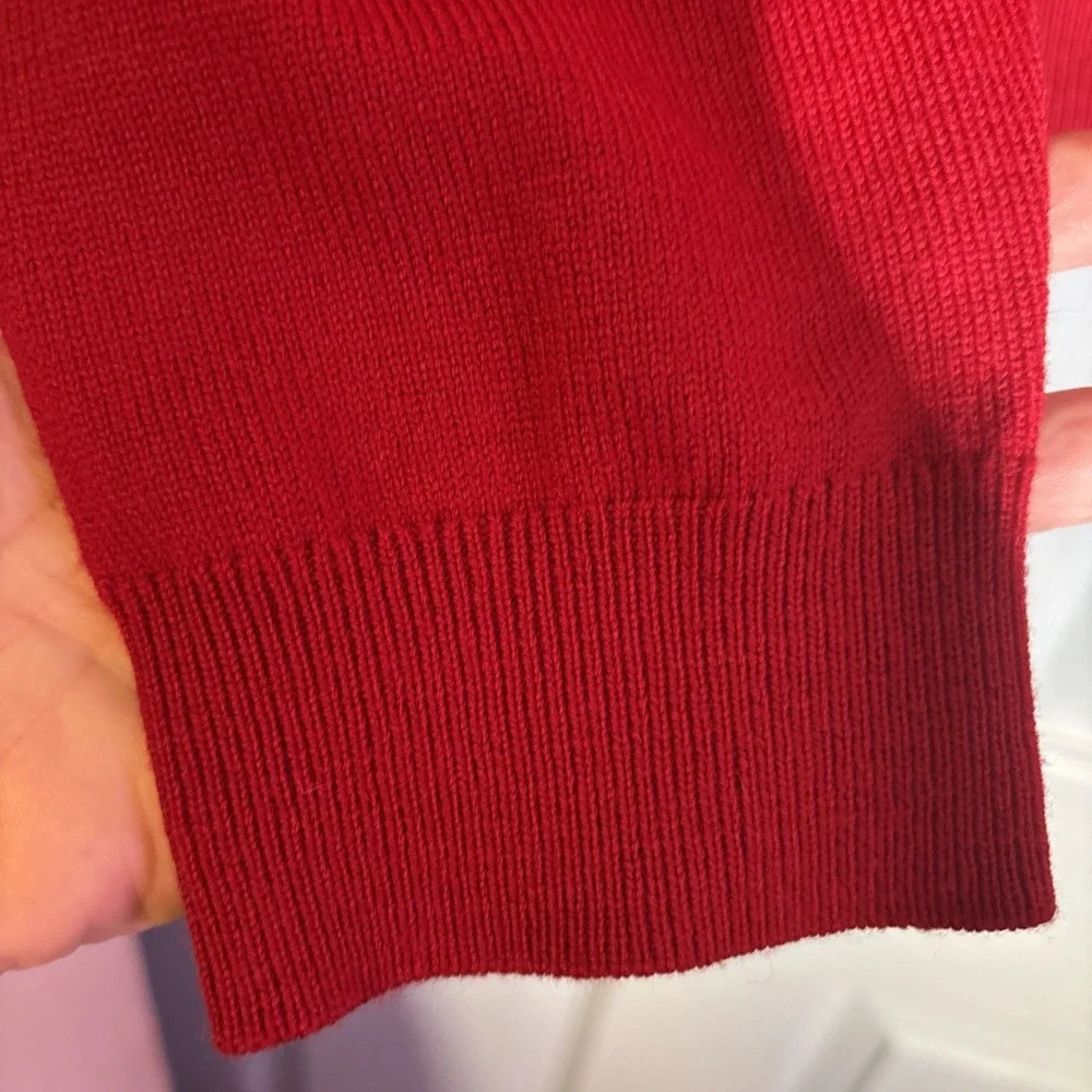 Brooks Brothers Men's Red Extra Fine Italian Merino Wool Blend Sweater‎ Sz M